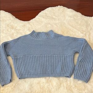 Cozy Blue Knit Kids Sweater